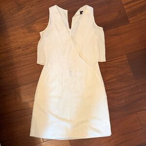 Theory Cream Sleeveless Mini Dress